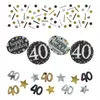 Elegáns arany-fekete-ezüst 40 szülinapi konfetti