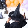 Elegáns fekete tüllös boszorkány kalap