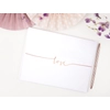 Fehér esküvői vendégkönyv rose gold love felirattal