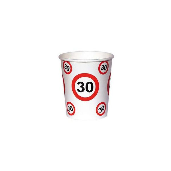 30. szülinapi sebességkorlátozó papír pohár 6 db