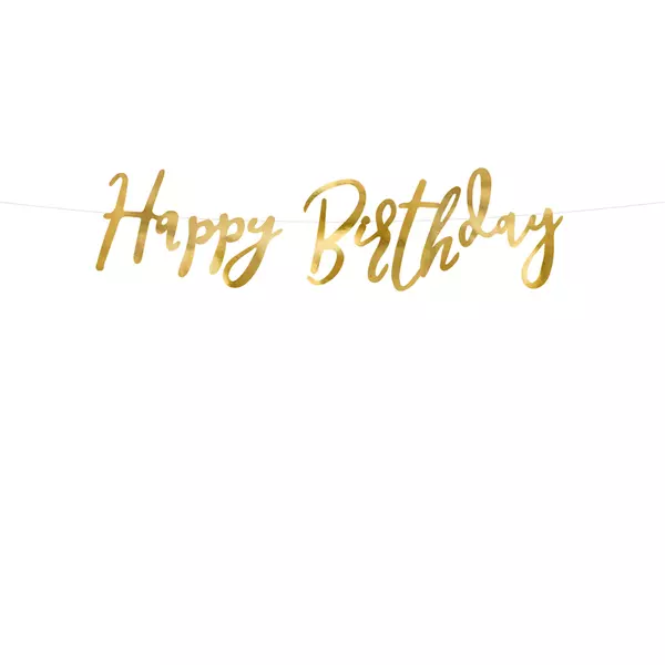 Arany happy birthday felirat