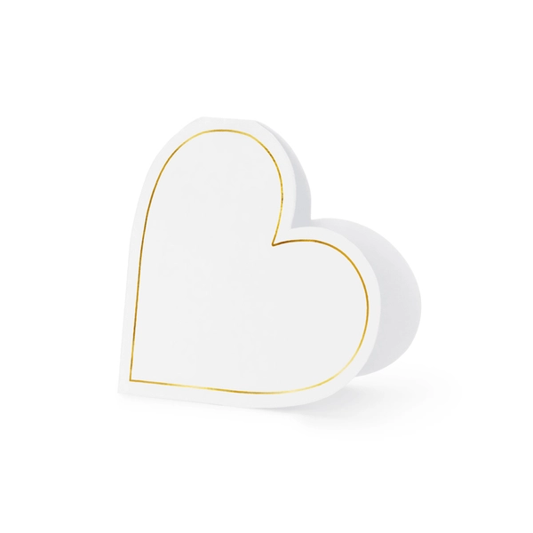 Arany keretes szív alakú ültetőkártya 10 db