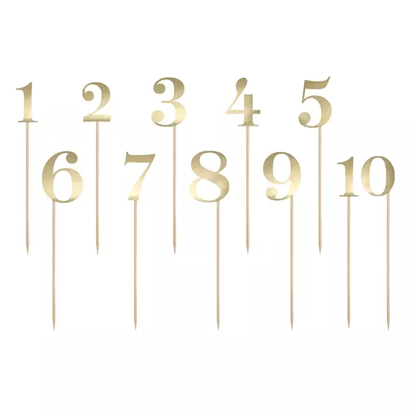 Arany papír számok pálcán