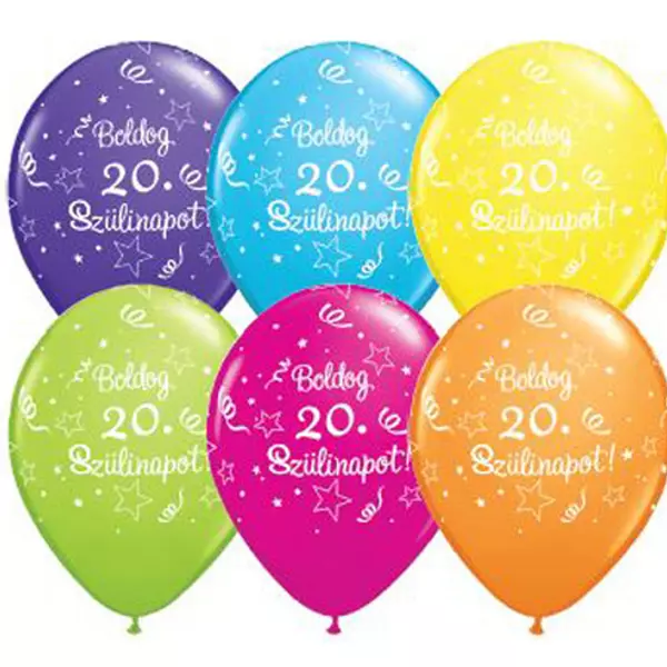 Boldog 20. szülinapot héliumos lufi