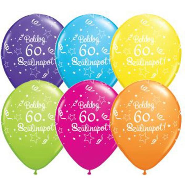 Boldog 60. szülinapot héliumos lufi