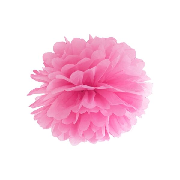 Pink selyempapír pompom 35 cm