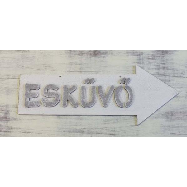 Fehér-szürke esküvő nyíl jobbra kicsi