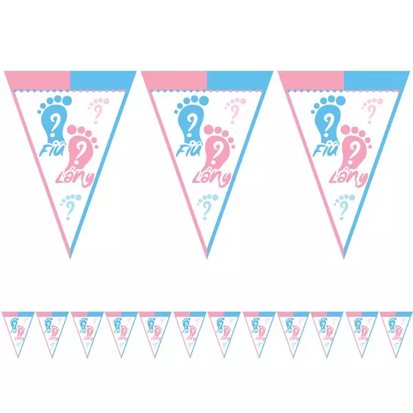 Fiú vagy lány babaváró zászlófüzér 5 m