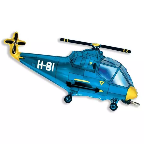 Kék helikopter héliumos lufi