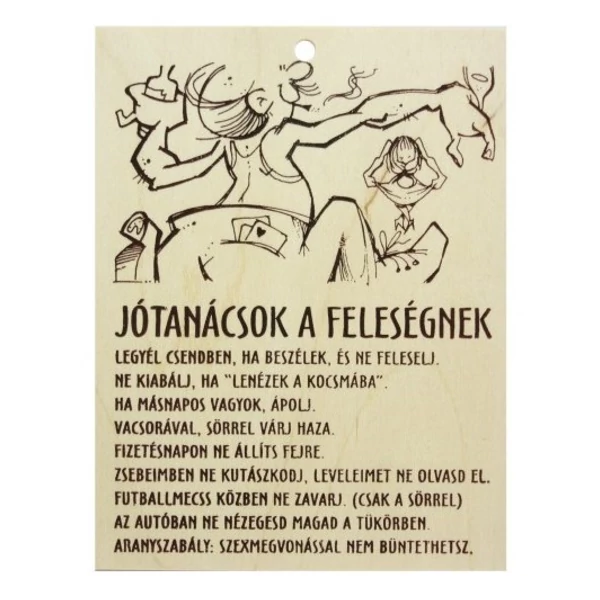 Jótanácsok a feleségnek tábla