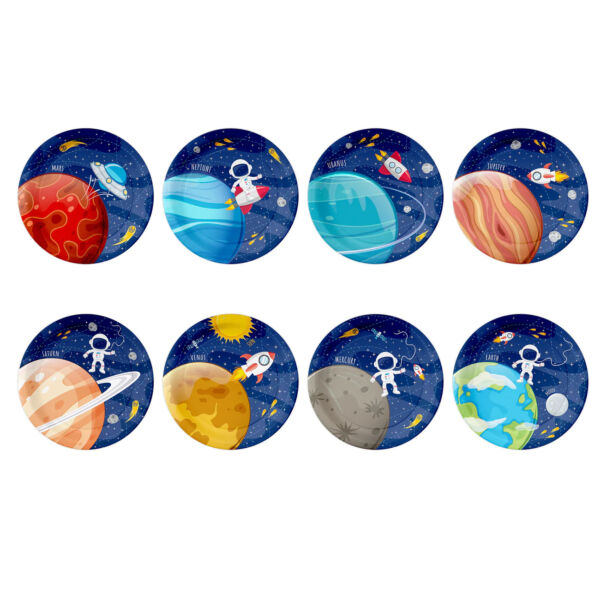 Kék bolygós világűr tányér 8 db