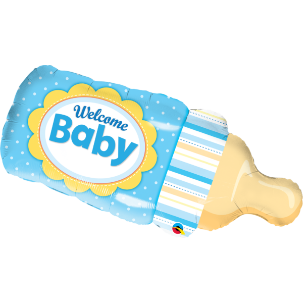 Kék welcome baby cumisüveg héliumos lufi