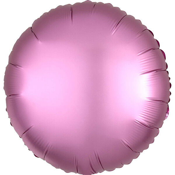 Kerek rózsaszín króm héliumos lufi