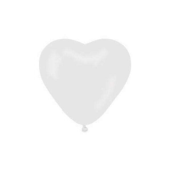 Fehér szív lufi 25 cm