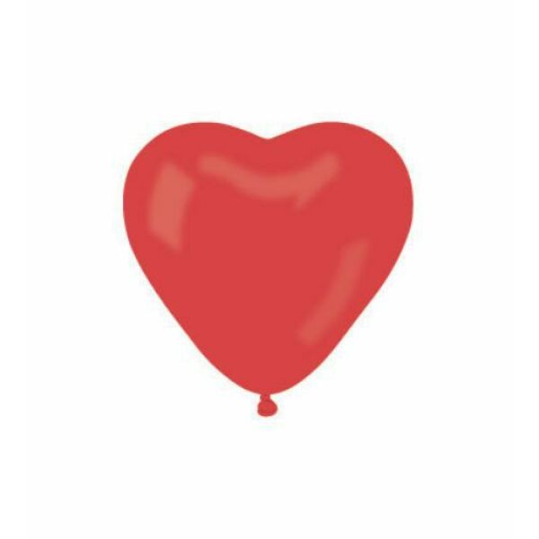 Héliumos piros szív lufi 25 cm