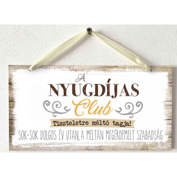 Nyugdíjas Club kis tábla