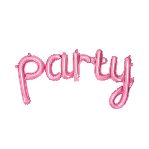Rózsaszín party fólia lufi felirat