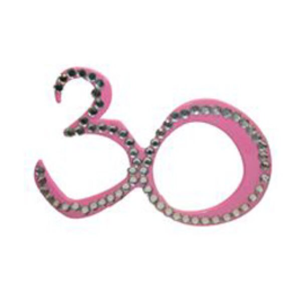 30. szülinapra pink strasszos szemüveg