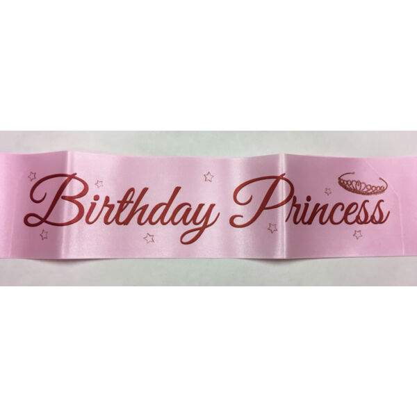 Koronás Birthday Princess szülinapi szalag