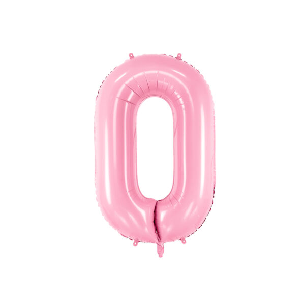 Pasztell rózsaszín 0 szám fólia héliumos lufi
