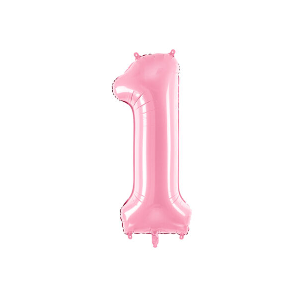 Pasztell rózsaszín első szülinapi héliumos lufi