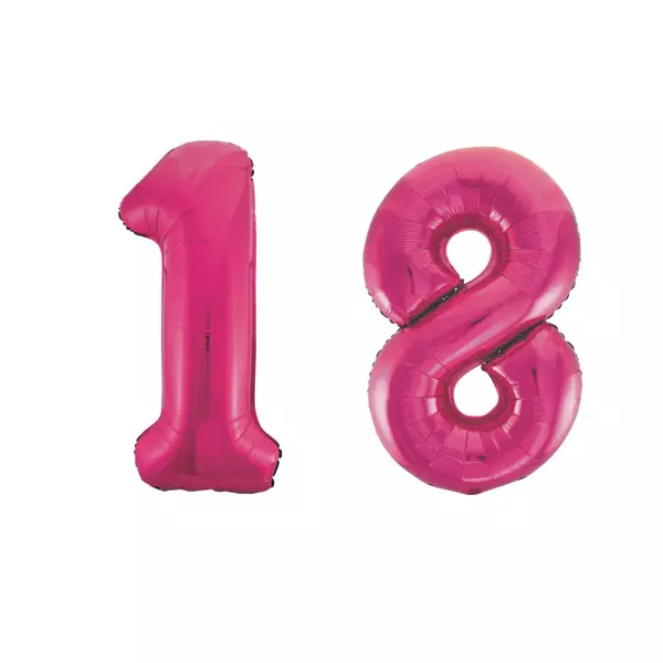 Pink 18 szám szülinapi héliumos lufi