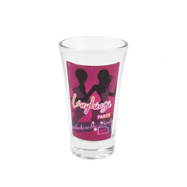 Pink csajos lánybúcsú party pálinkás pohár