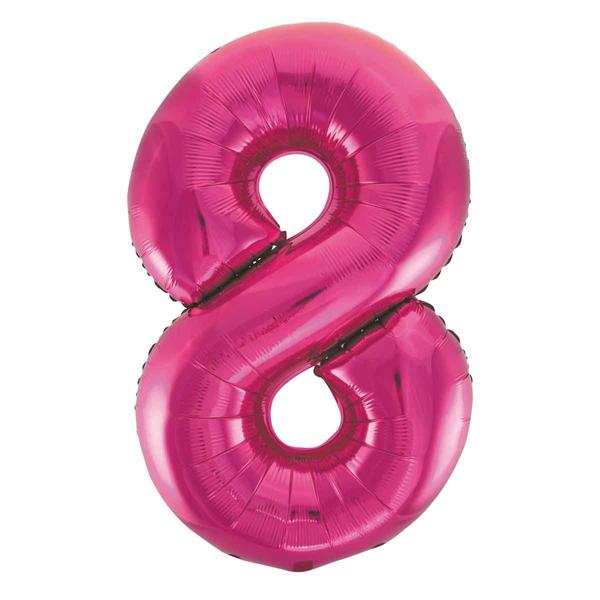 Pink 8 szám fólia héliumos lufi