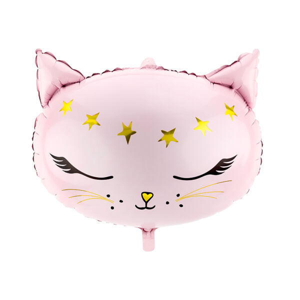 Rózsaszín cica fejes héliumos lufi