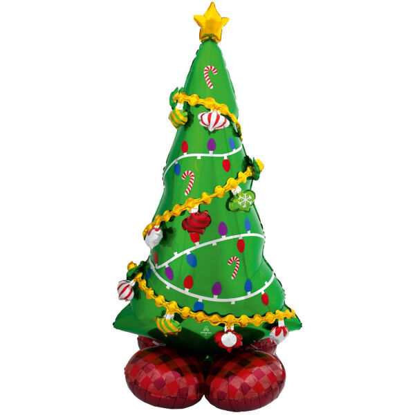 Ünnepi karácsonyfa levegős fólia lufi dekoráció